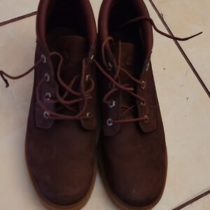 Timberland Burgundy Lace-Up Women's Ankle Booties